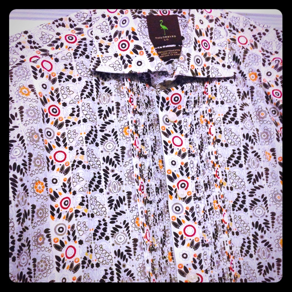 'TAILORBYRD' Tailored Fit Dress Shirt Men size L.